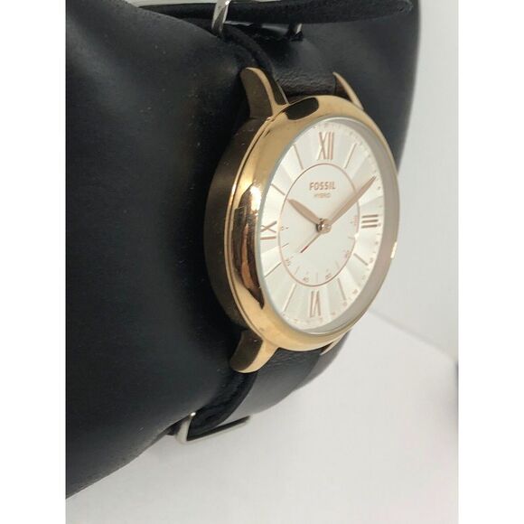 Fossil FTW5018 Womens Black Leather Analog Dial Genuine Hybrid Smart Watch CM284 - Picture 3 of 9